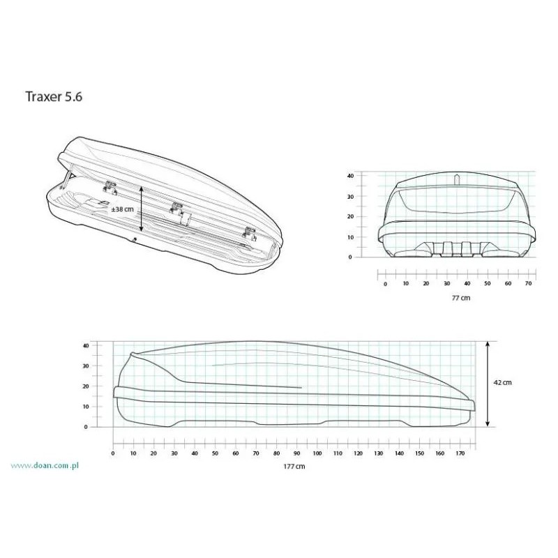 Box dachowy InterPack Traxer 370 litr&oacute;w - grafit mat ⬅️ sklep DOAN