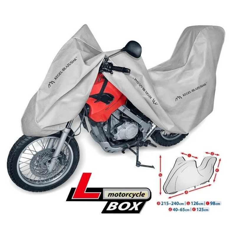 Pokrowiec na motocykl, dł. 215-240 cm + kufer Basic Garage L BOX ⬅️ sklep DOAN