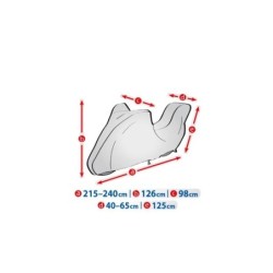 Pokrowiec na motocykl, dł. 215-240 cm + kufer Basic Garage L BOX ⬅️ sklep DOAN