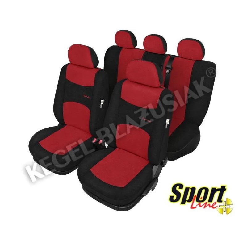 Pokrowce samochodowe SPORT LINE PLUS - czerwone ⬅️ sklep DOAN