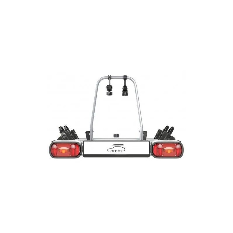 Bagażnik rowerowy na hak holowniczy Amos Giro srebrny 2 rowery 7 PIN ⬅️ sklep DOAN