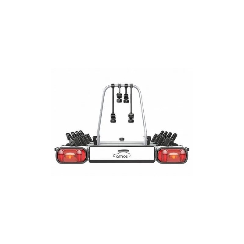 Bagażnik rowerowy na hak holowniczy Amos Giro srebrny 4 rowery 7 PIN ⬅️ sklep DOAN