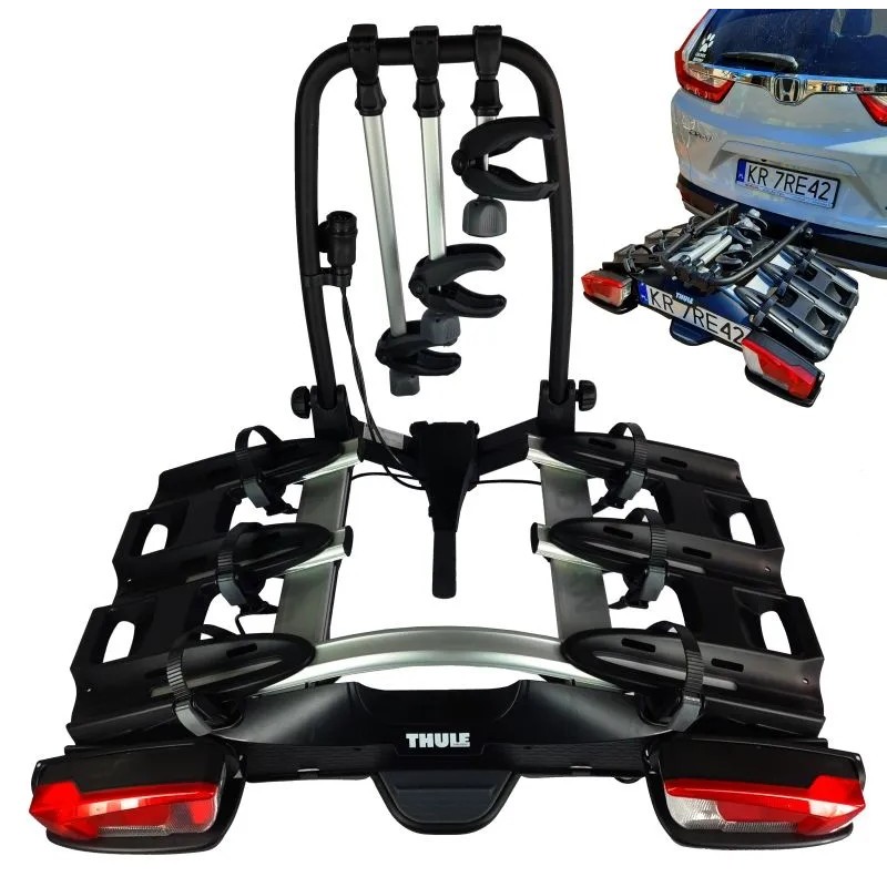 Bagażnik rowerowy na hak holowniczy Thule VeloCompact 926 srebrny 3 rowery 13 PIN ⬅️ sklep DOAN