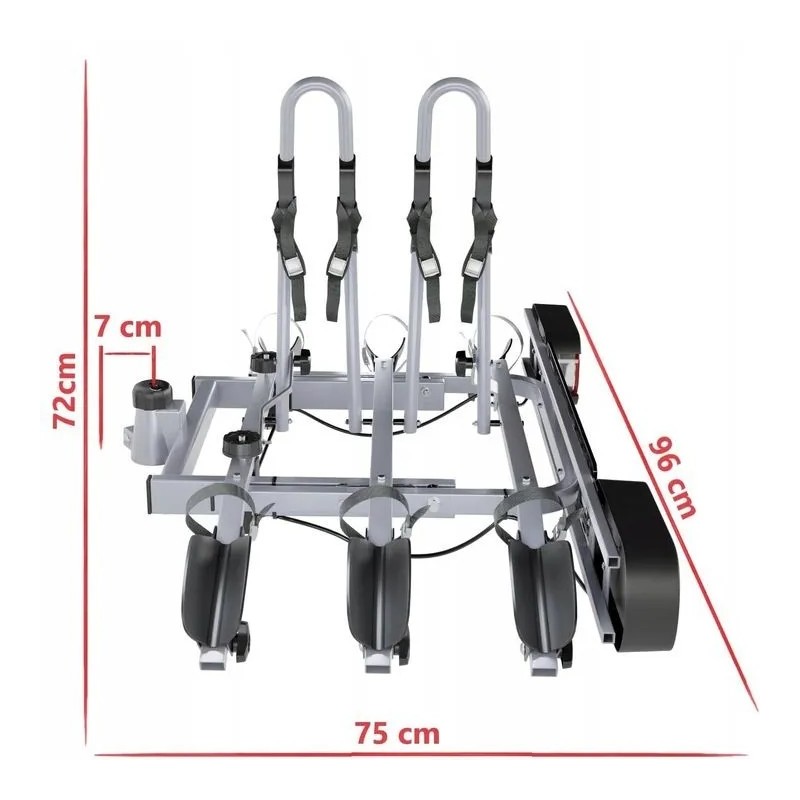 Bagażnik rowerowy na hak holowniczy Amos Tytan 3 rowery 13 PIN ⬅️ sklep DOAN