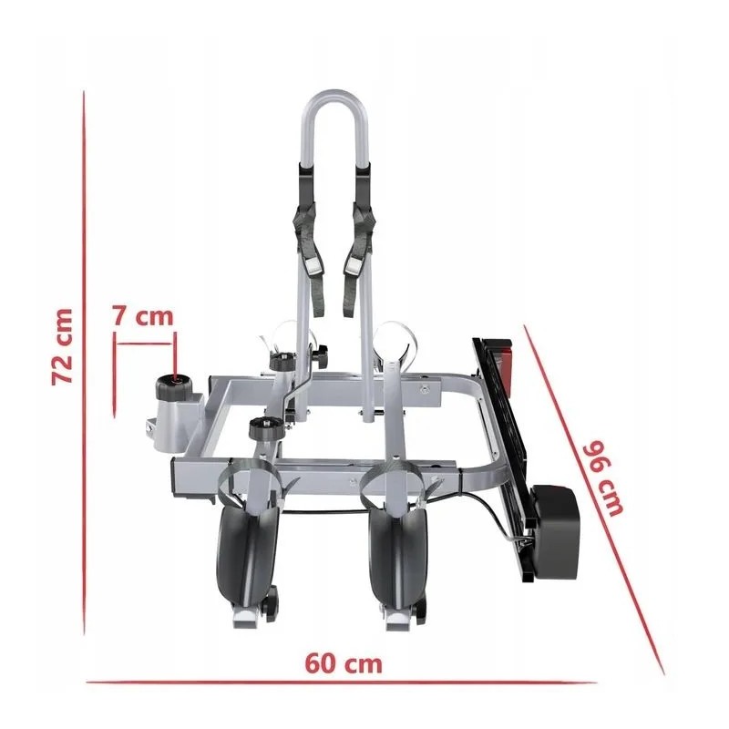 Bagażnik rowerowy na hak holowniczy Amos Tytan 2 rowery 7 PIN ⬅️ sklep DOAN