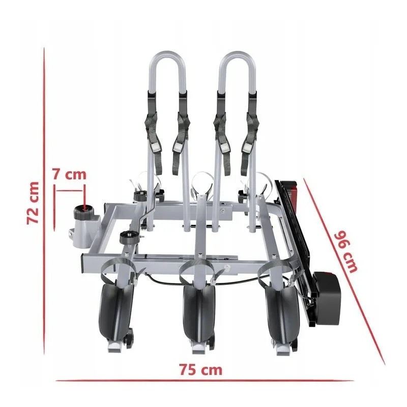 Bagażnik rowerowy na hak holowniczy Amos Tytan 3 rowery 7 PIN ⬅️ sklep DOAN