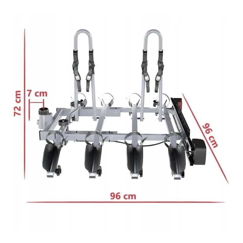 Bagażnik rowerowy na hak holowniczy Amos Tytan 4 rowery 7 PIN ⬅️ sklep DOAN