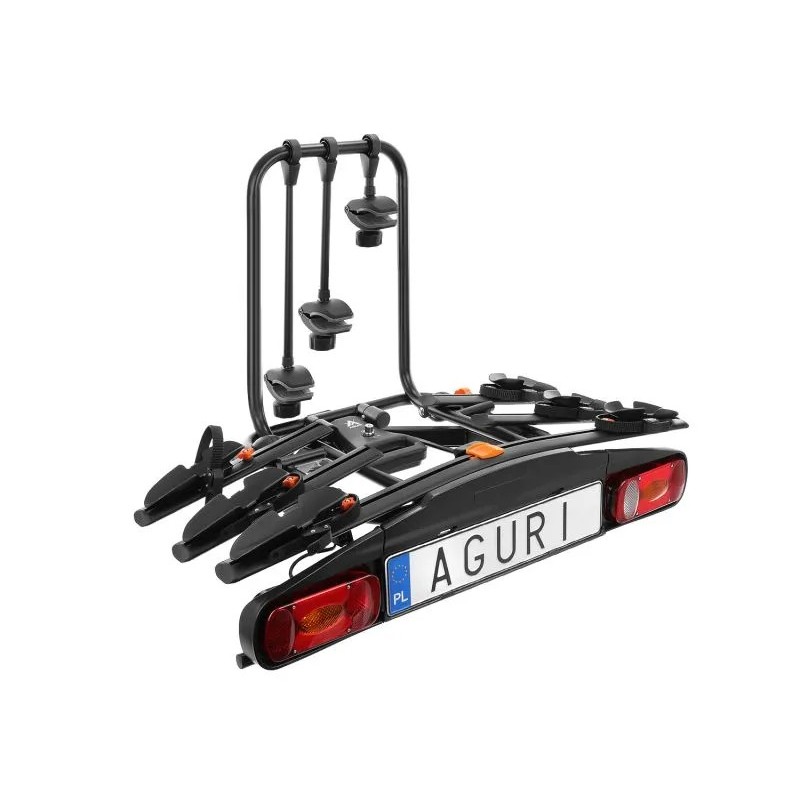 Bagażnik rowerowy na hak holowniczy Aguri Active Bike czarny 3 rowery 13 PIN ⬅️ sklep DOAN