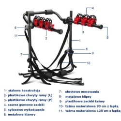 Bagażnik rowerowy na tylną klapę Optimus 3 rowery ⬅️ sklep DOAN
