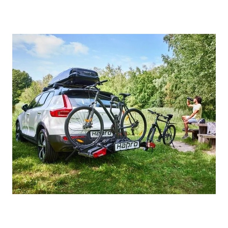 Bagażnik rowerowy na hak holowniczy Hapro Atlas Xfold II czarny 2 rowery 13 PIN ⬅️ sklep DOAN