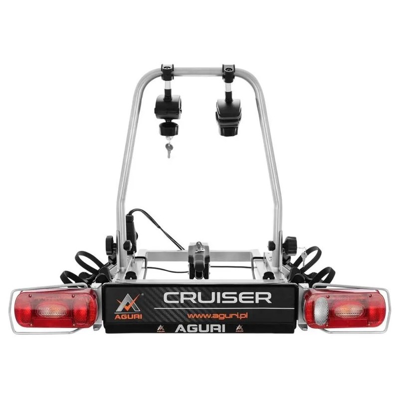 Bagażnik rowerowy na hak holowniczy Aguri Cruiser Ultimate srebrny 2 rowery 13 PIN ⬅️ sklep DOAN