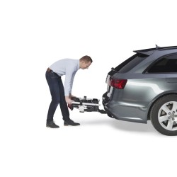 Bagażnik rowerowy na hak holowniczy Uebler i21S srebrny 2 rowery 13 PIN z czujnikiem parkowania ⬅️ sklep DOAN