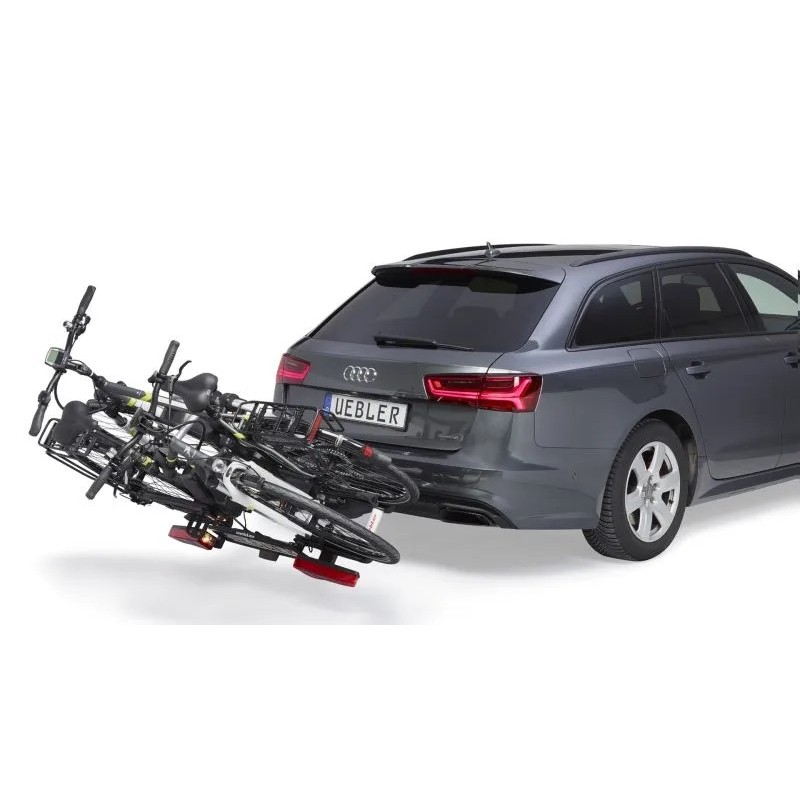 Bagażnik rowerowy na hak holowniczy Uebler i21S srebrny 2 rowery 13 PIN z czujnikiem parkowania ⬅️ sklep DOAN