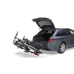 Bagażnik rowerowy na hak holowniczy Uebler i21S srebrny 2 rowery 13 PIN z czujnikiem parkowania ⬅️ sklep DOAN