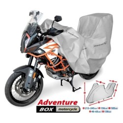 Pokrowiec na motocykl, dł. 215-245 cm + kufer Basic Garage ADVENTURE BOX ⬅️ sklep DOAN