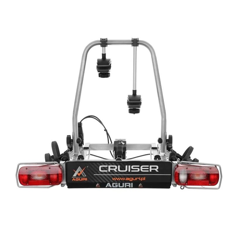 Bagażnik rowerowy na hak holowniczy Aguri Cruiser srebrny 2 rowery 13 PIN ⬅️ sklep DOAN