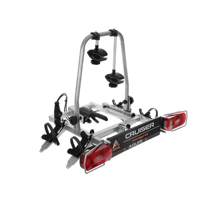 Bagażnik rowerowy na hak holowniczy Aguri Cruiser srebrny 2 rowery 13 PIN ⬅️ sklep DOAN