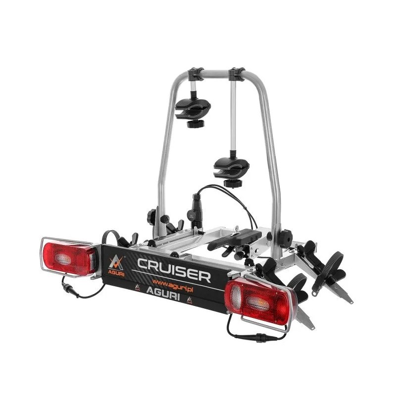 Bagażnik rowerowy na hak holowniczy Aguri Cruiser srebrny 2 rowery 13 PIN ⬅️ sklep DOAN