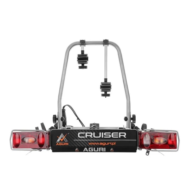 Bagażnik rowerowy na hak holowniczy Aguri Cruiser srebrny 2 rowery 13 PIN ⬅️ sklep DOAN
