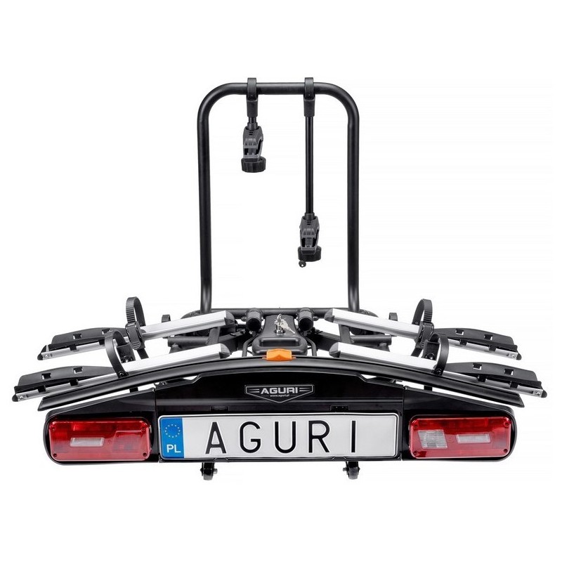 Bagażnik rowerowy na hak holowniczy Aguri Active e-Bike srebrny 2 rowery 13 PIN ⬅️ sklep DOAN
