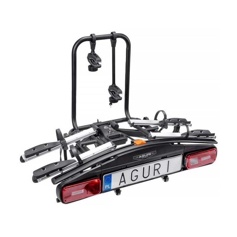 Bagażnik rowerowy na hak holowniczy Aguri Active e-Bike srebrny 2 rowery 13 PIN ⬅️ sklep DOAN