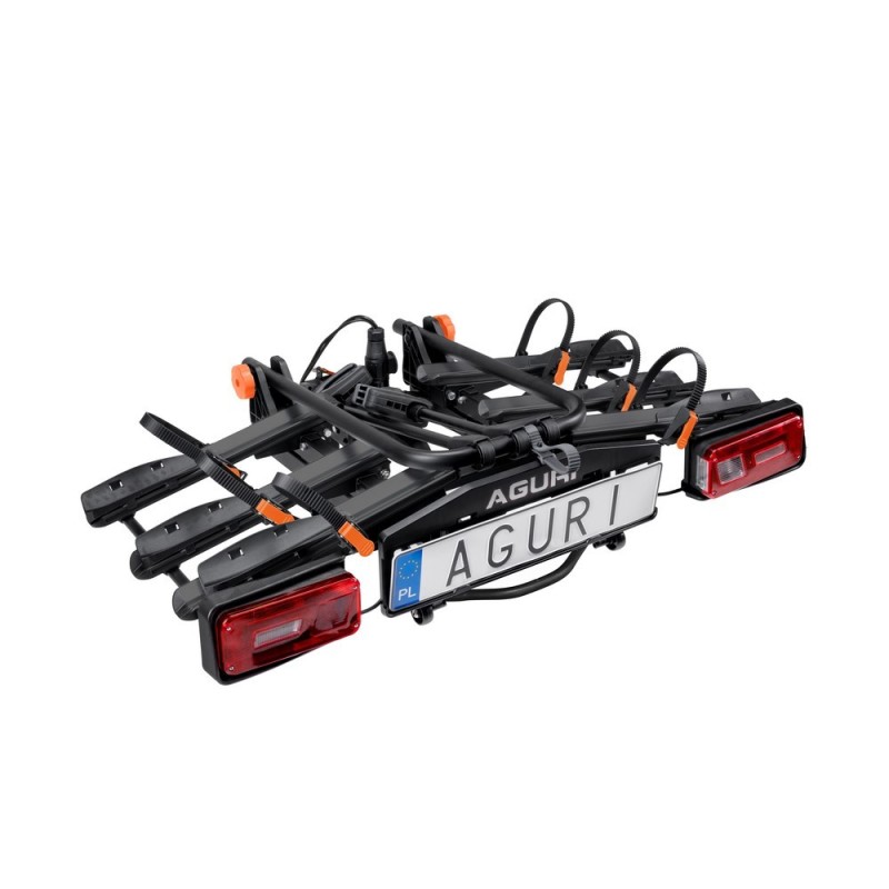 Bagażnik rowerowy na hak holowniczy Aguri Krab czarny 3 rowery 13 PIN ⬅️ sklep DOAN
