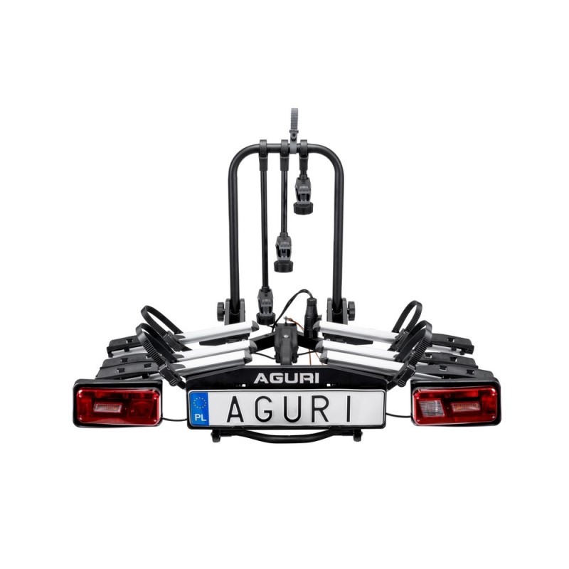 Bagażnik rowerowy na hak holowniczy Aguri Krab srebrny 3 rowery 13 PIN ⬅️ sklep DOAN