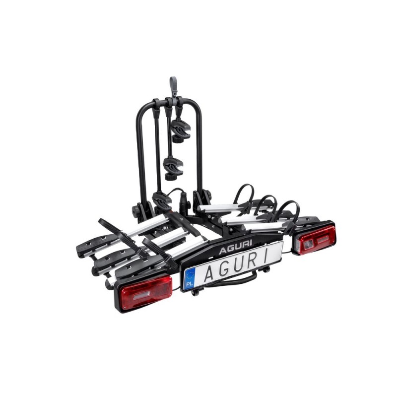 Bagażnik rowerowy na hak holowniczy Aguri Krab srebrny 3 rowery 13 PIN ⬅️ sklep DOAN