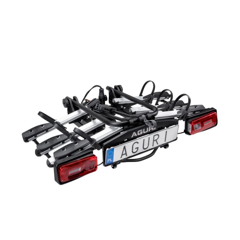Bagażnik rowerowy na hak holowniczy Aguri Krab srebrny 3 rowery 13 PIN ⬅️ sklep DOAN