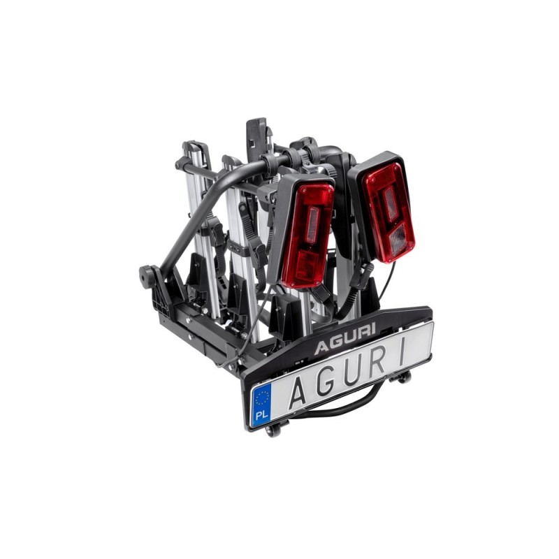 Bagażnik rowerowy na hak holowniczy Aguri Krab srebrny 3 rowery 13 PIN ⬅️ sklep DOAN