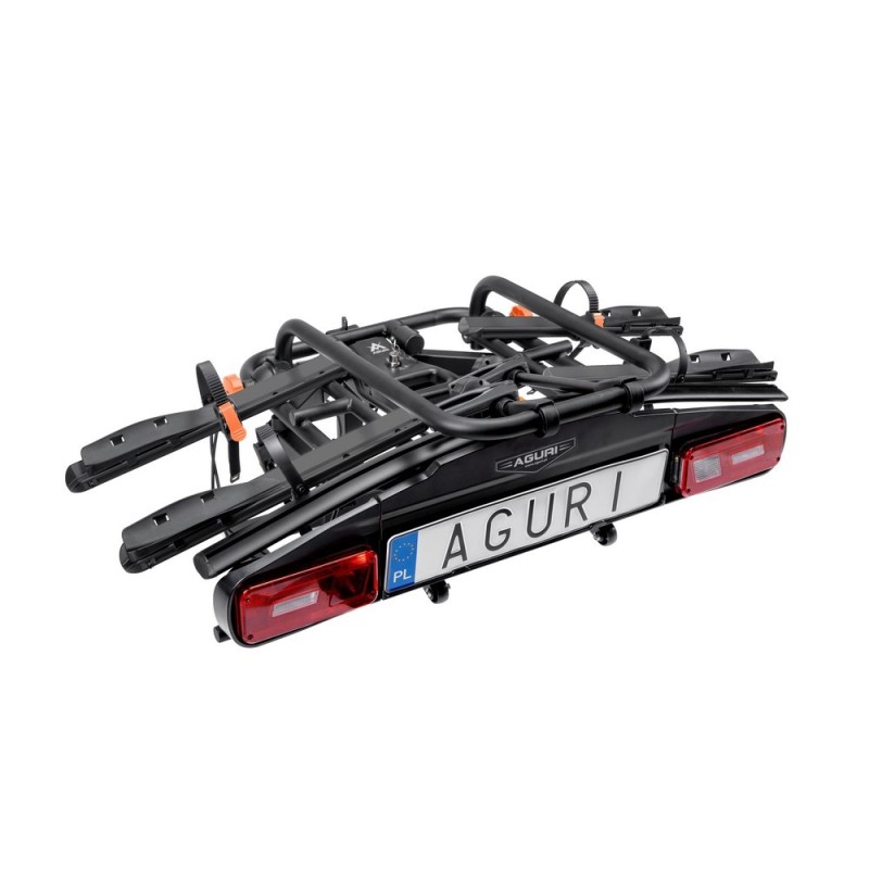 Bagażnik rowerowy na hak holowniczy Aguri Active e-Bike czarny 2 rowery 13 PIN ⬅️ sklep DOAN
