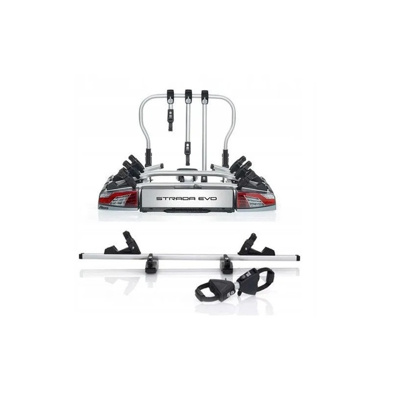 Bagażnik rowerowy na hak holowniczy Atera Strada Evo srebrny 4 rowery 13 PIN ⬅️ sklep DOAN