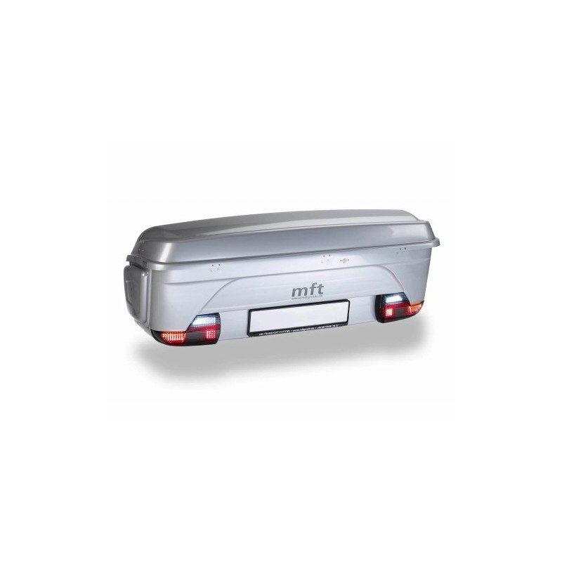 Zestaw Box na hak MFT BackBox Silver + rozbudowa boxa BackBox adapter 1900 + baza na hak Back Carrier montaż na haku holowniczym