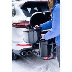 Zestaw box na hak MFT BackBox Black + rozbudowa boxa BackBox adapter 1900 + baza na hak Back Carrier montaż na haku holowniczym 