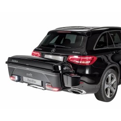 Zestaw box na hak MFT BackBox Black + rozbudowa boxa BackBox adapter 1900 + baza na hak Back Carrier montaż na haku holowniczym 