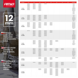 Łańcuchy śniegowe 12mm KN-120 AMIO-02117