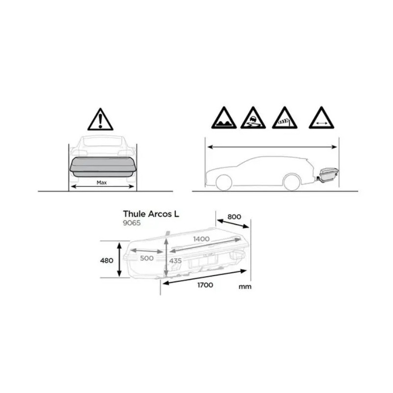 Box na hak Thule Arcos 400 litr&oacute;w ( do montażu wymagana platforma na hak Thule Arcos ) ⬅️ sklep DOAN