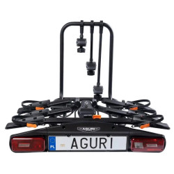 Bagażnik rowerowy na hak holowniczy Aguri Active Bike PRO czarny 3 rowery 13 PIN ⬅️ sklep DOAN