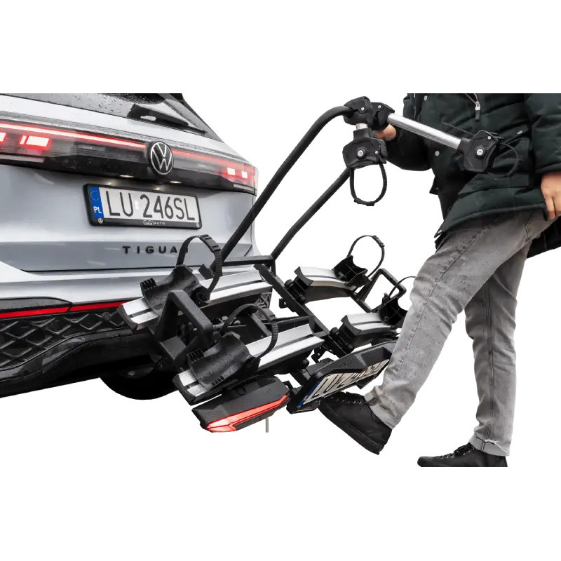 Bagażnik rowerowy na hak holowniczy Inter Pack Velox 2 LED srebrny 2 rowery 13 PIN ⬅️ sklep DOAN