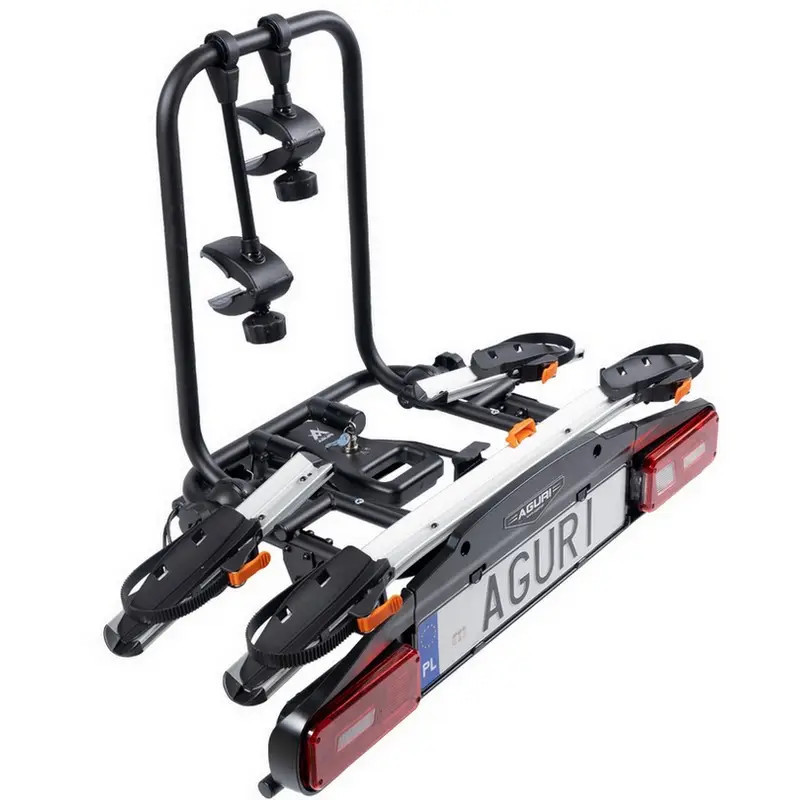 Bagażnik rowerowy na hak holowniczy Aguri Active Bike PRO srebrny 2 rowery 13 PIN ⬅️ sklep DOAN
