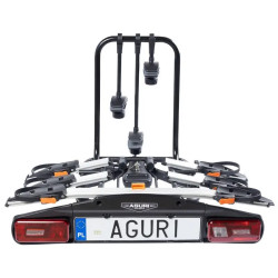 Bagażnik rowerowy na hak holowniczy Aguri Active Bike PRO srebrny 4 rowery 13 PIN ⬅️ sklep DOAN