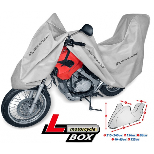 Pokrowiec na motocykl, dł. 215-240 cm + kufer Basic Garage L BOX
