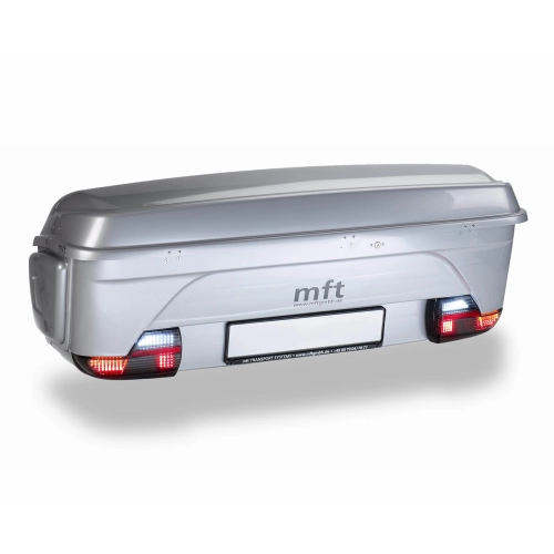 Zestaw Box na hak MFT BackBox Silver + rozbudowa boxa BackBox adapter 1900 + baza na hak Back Carrier montaż na haku holowniczym